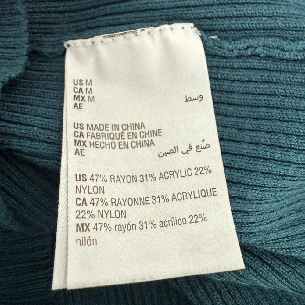 INC International Concepts Teal V-Neck Knit Women's Top Size Medium - Picture 5 of 6